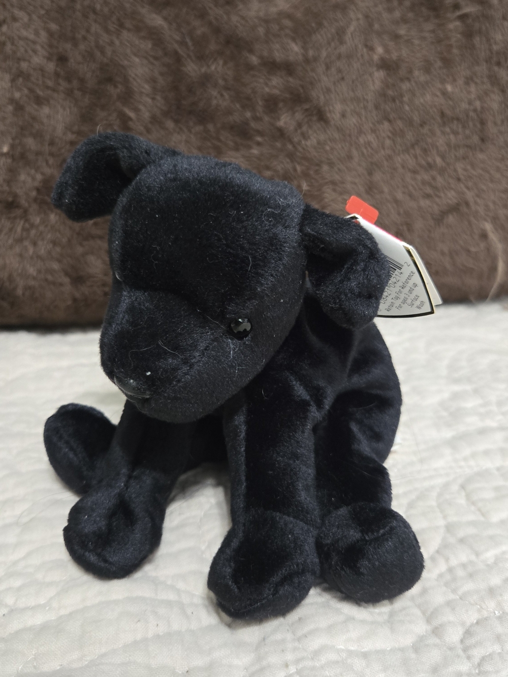 Ty Beanie Baby "Luke" Plush Black Dog